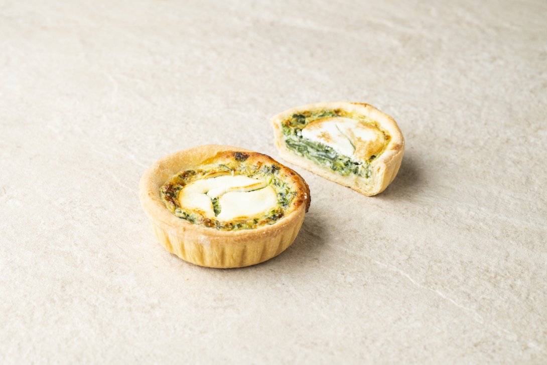 quiche geitenkaas met spinazie